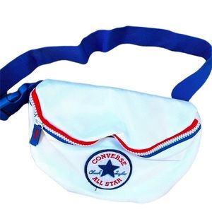 New! Converse Classic Unisex White & Blue Fanny Pack/Crossbody Bum Bag| Size OS